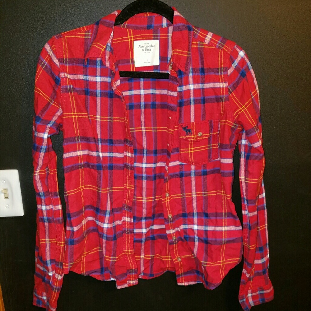 Red plaid flannel shirt