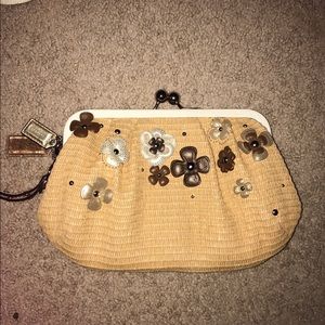 Authentic Straw Coach Clutch