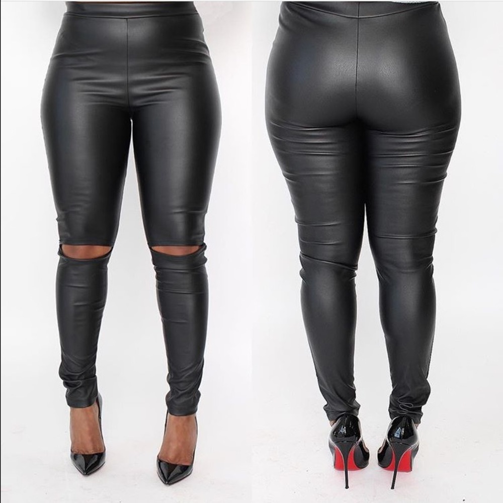 Vegan leather leggings