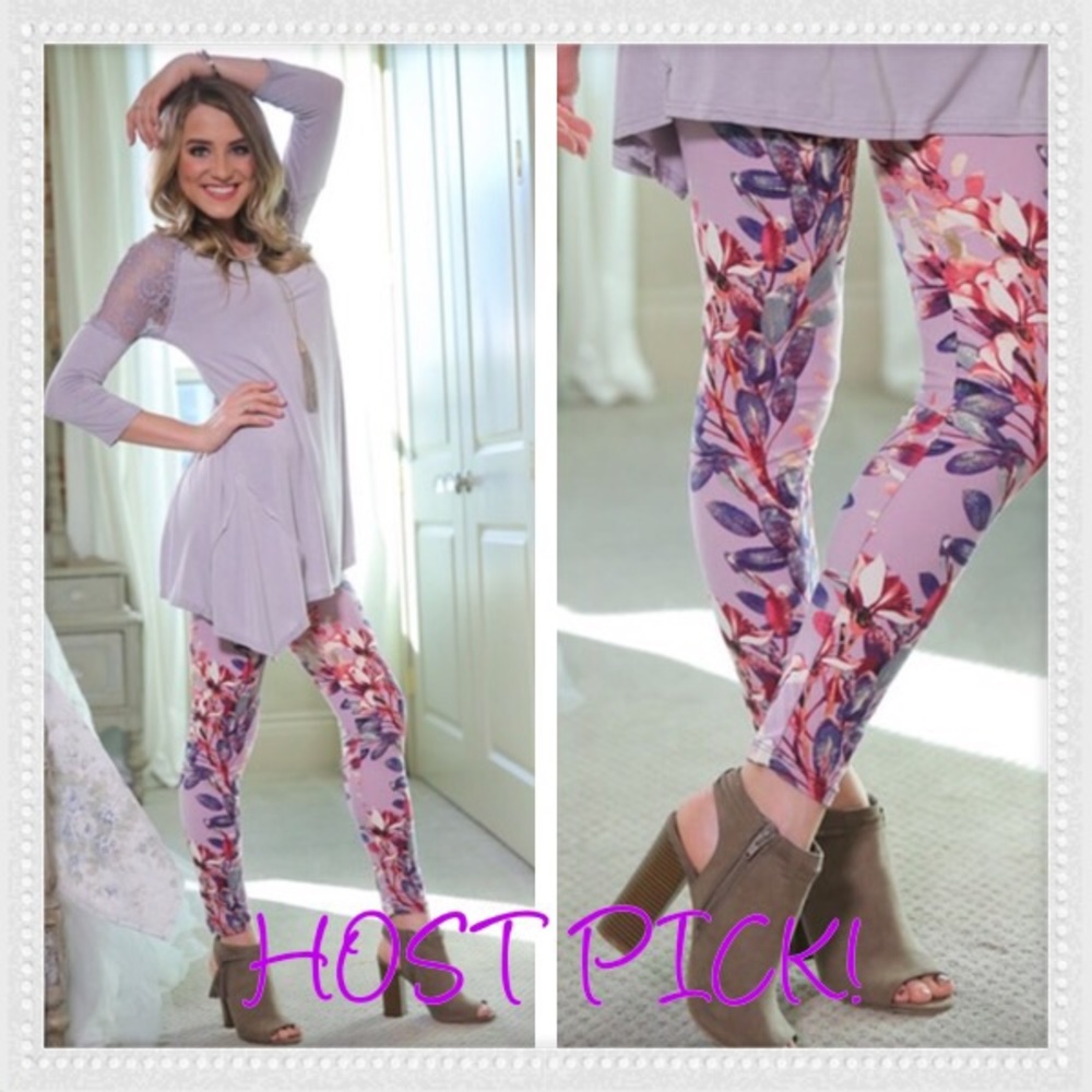 Lilac Floral Leggings💐💐