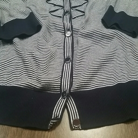 Talbots Nautical Ruffle Cardigan - Picture 3 of 3