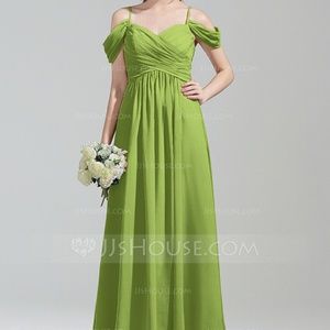 Clover Green Dress Princess off shoulder