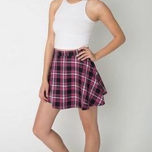 American Apparel: Pink & Black Plaid Circle Skirt