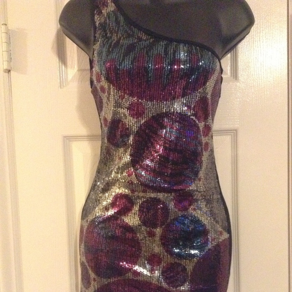 Si Style Sequined Multicolored Dress Sz Med & LG