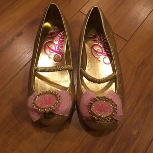 Belle Disney princess shoes gold-only worn once