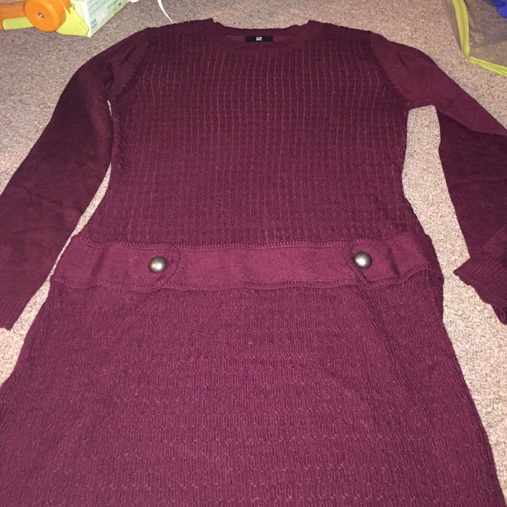 Maroon sweater dress