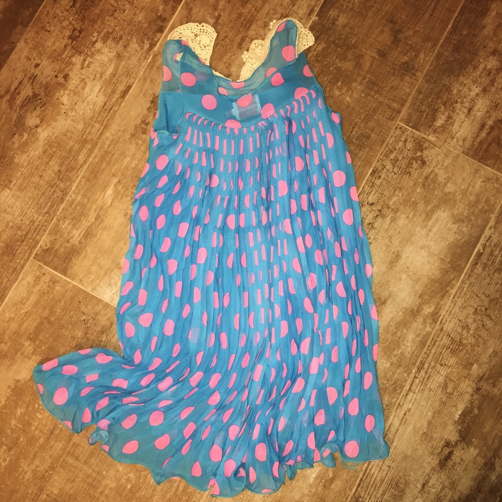 🎀Blossom Couture Polka Dot Pleated Yoke Dress 7/8 - Picture 2 of 4