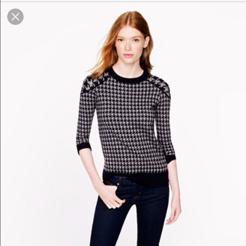 J. Crew houndstooth sweater in navy