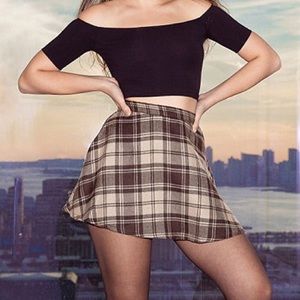 American Apparel: Khaki Wool Plaid Circle Skirt