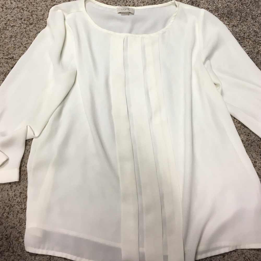 LOFT pleated front blouse