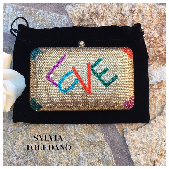 NIB SYLVIA TOLEDANO GOLD EMBELLISHED CLUTCH - Picture 7 of 7