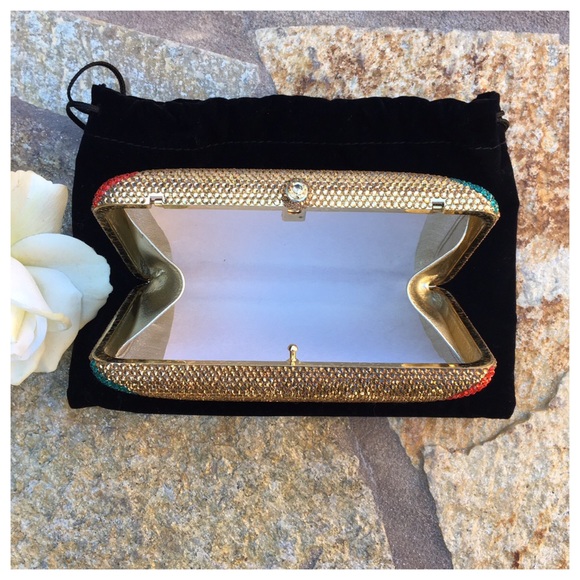 NIB SYLVIA TOLEDANO GOLD EMBELLISHED CLUTCH - Picture 3 of 7