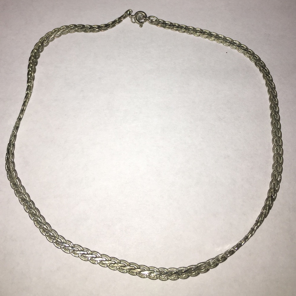 Silver chain braided necklace