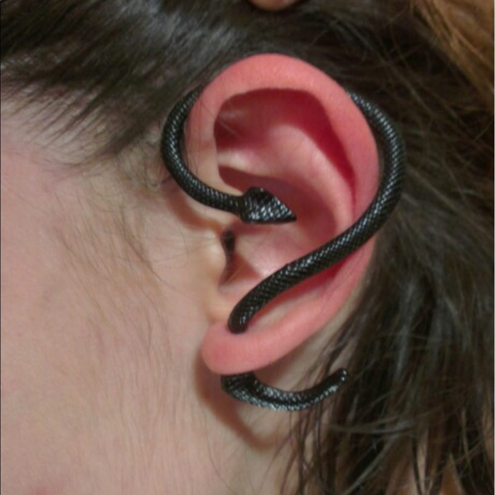 Evil Winding Serpent Punk Ear Cuff -Silver or Gold - Picture 7 of 7