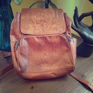 Genuine leather backpack