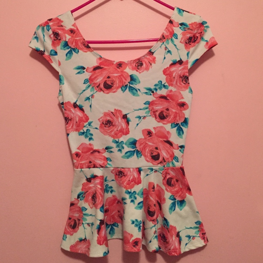 Floral peplum top