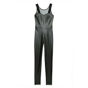 Faux leather jumpsuit