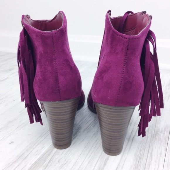 Plum Fringe Booties - Picture 3 of 4
