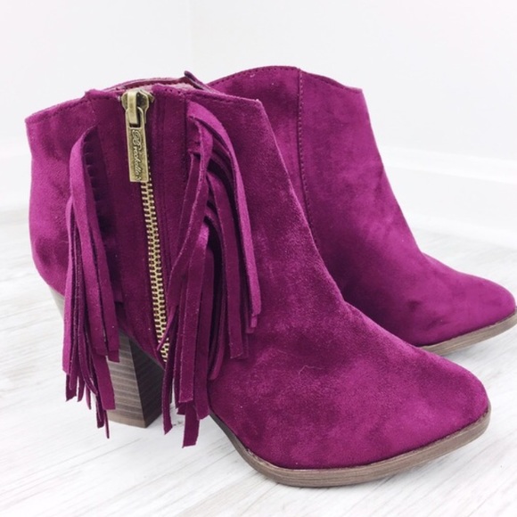 Plum Fringe Booties - Picture 4 of 4