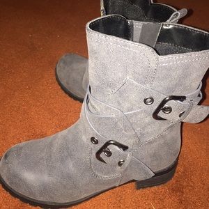 Grey combat boots