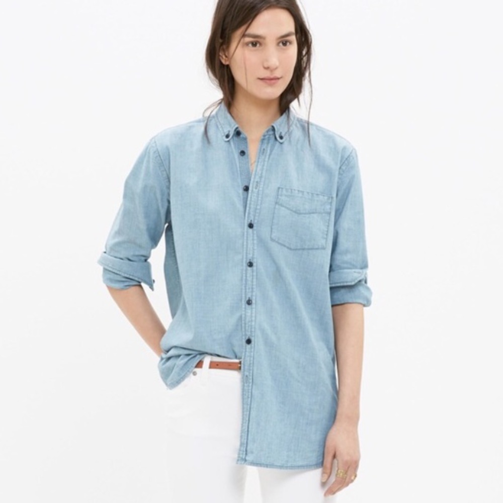 Madewell oversized chambray boyshirt