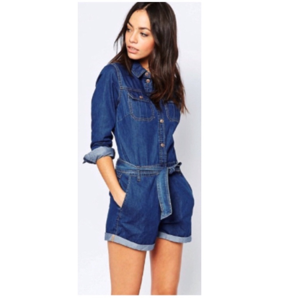 Denim Jumpsuit, Denim Romper. Size2