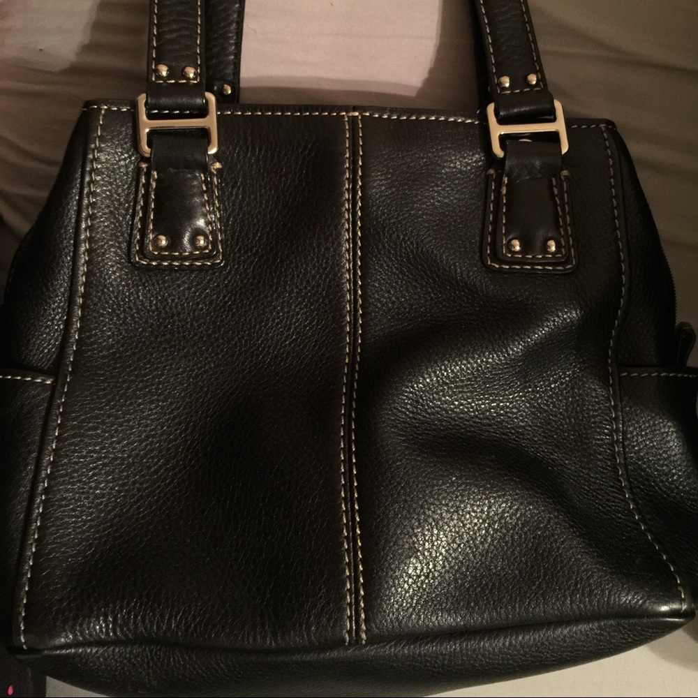 Fossil Tote - Black Pebble Leather - EUC
