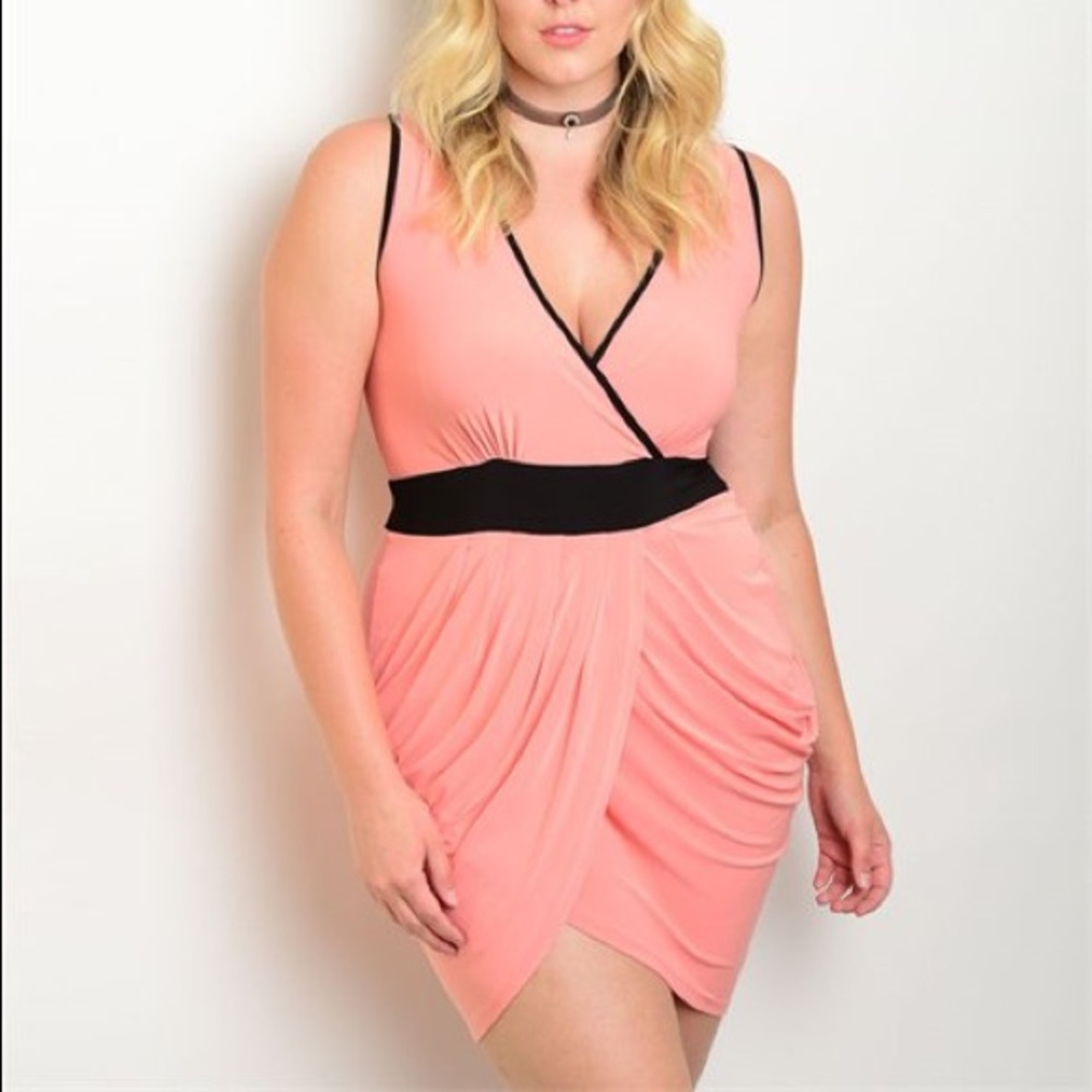 Plus Size 1X, 2X, 3X Sexy Pink & Black Dress!