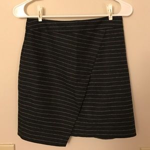 Madewell Asymmetrical Stripe Mini Skirt