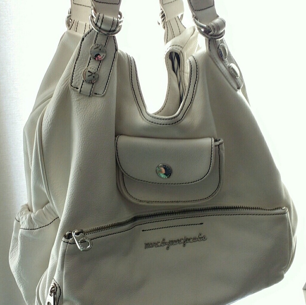 Sold-Marc by Marc Jacobs White Leather Tote Bag