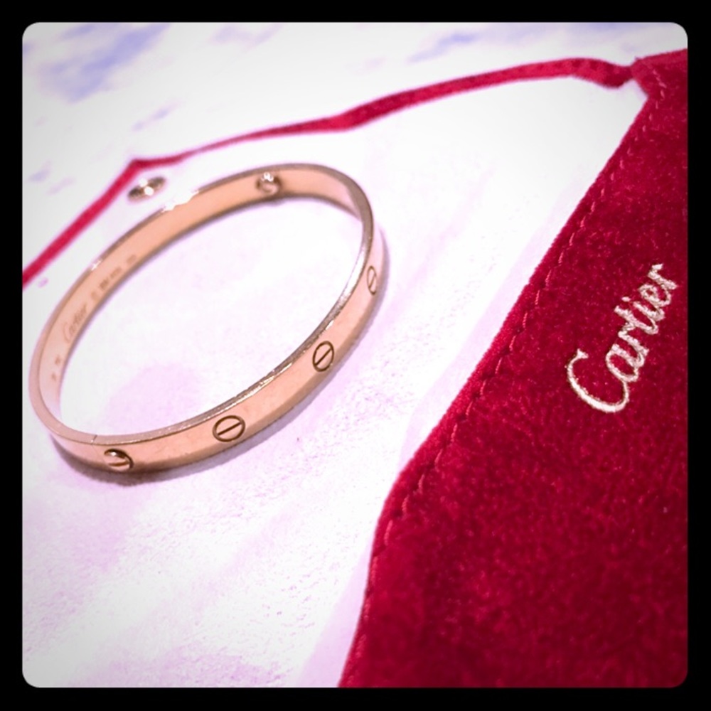 CARTIER- 18k YELLOW GOLD LOVE CUFF SCREW BRACELET