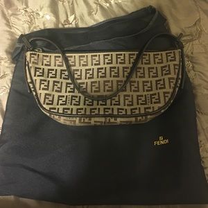 Fendi brown logo handbag