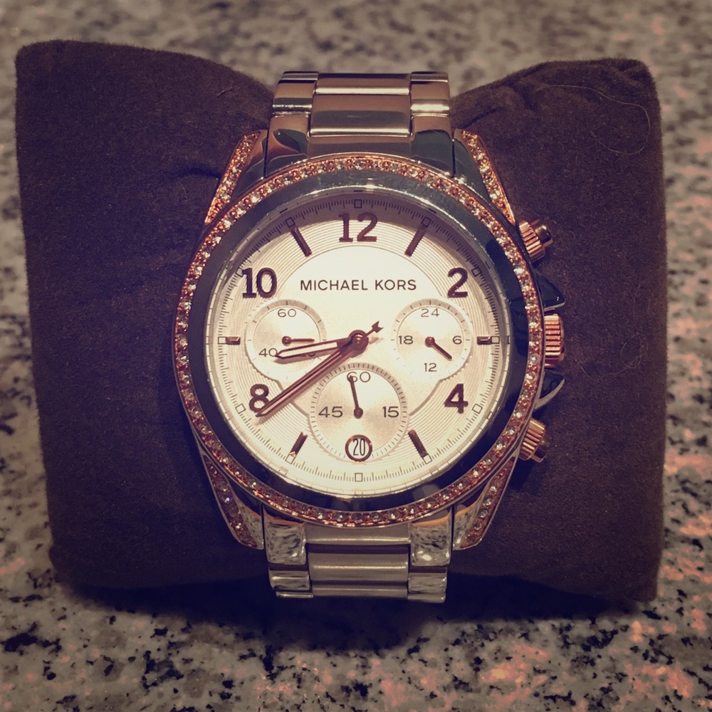 Michael Kors Silver and Rose Gold watch