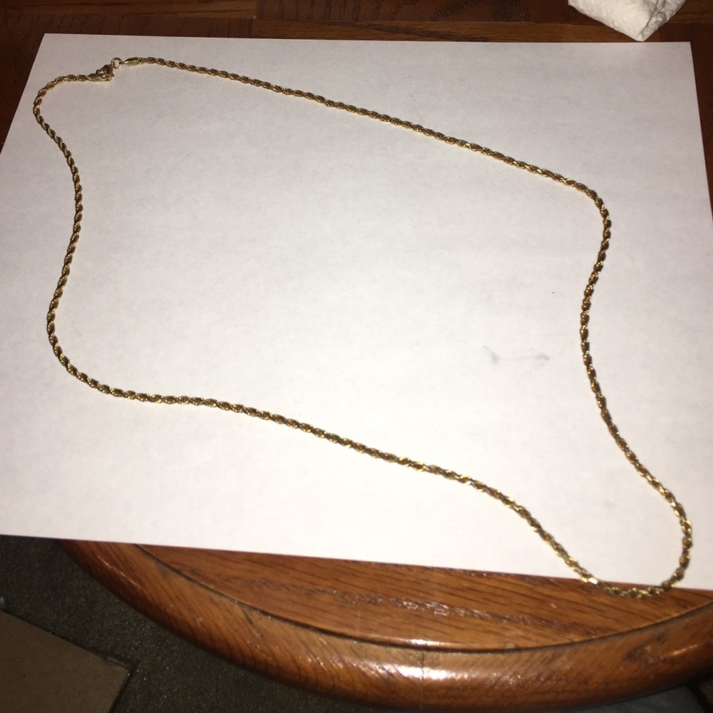 Braided gold chain necklace