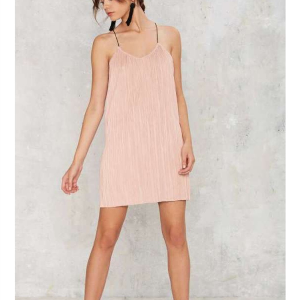 Suede pink mini dress
