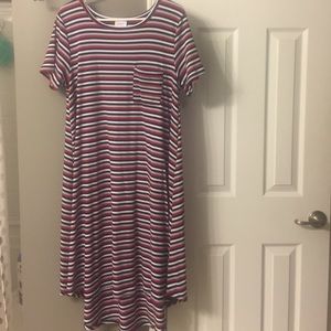 Striped M LuLaRoe Carly Dress