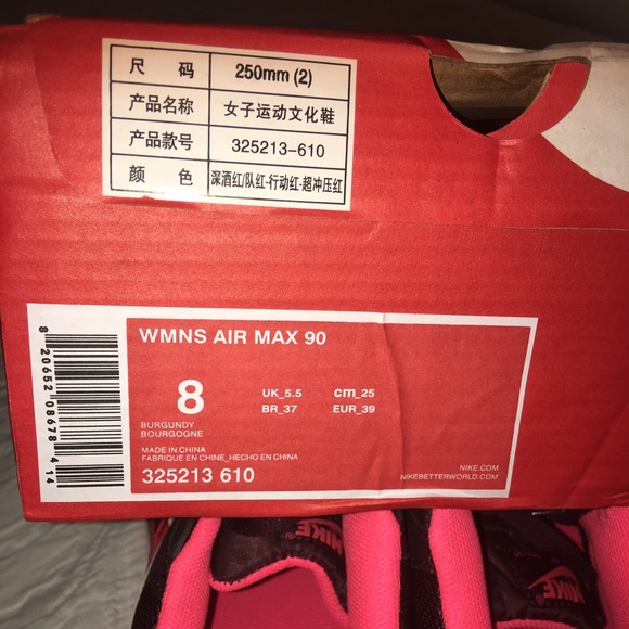 Burgundy Women's Nike Air Max 90 - Picture 4 of 4