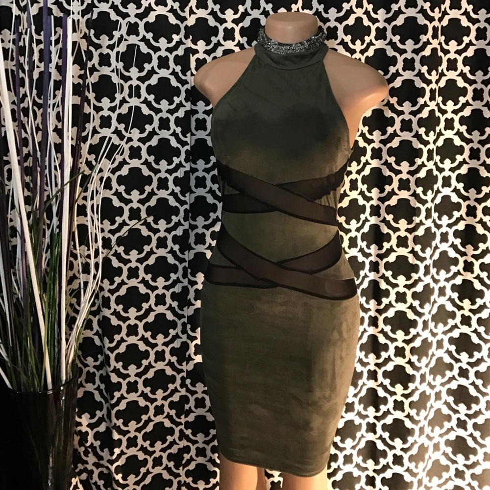 Sexy Faux Suede Dress