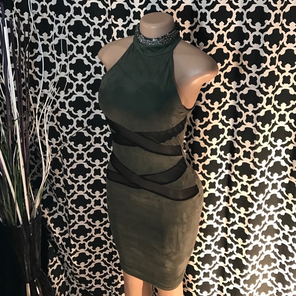 Sexy Faux Suede Dress - Picture 2 of 4