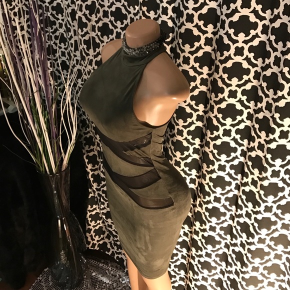 Sexy Faux Suede Dress - Picture 3 of 4