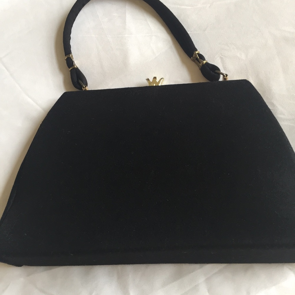 VINTAGE Spilene Black and Gold Purse