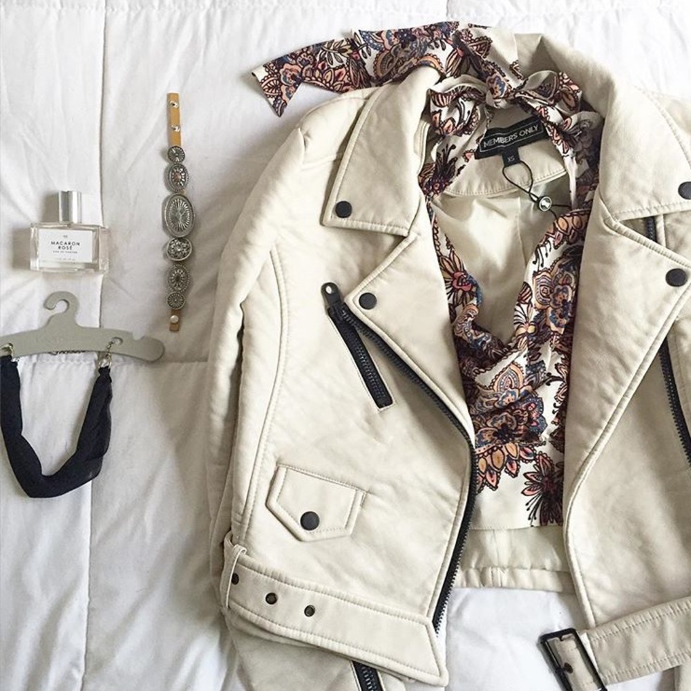 Member's Only white leather