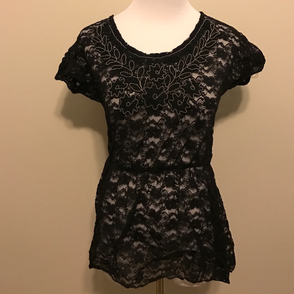 day trip black sheer top