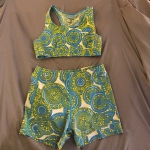 Matching compression shorts and sports bra!