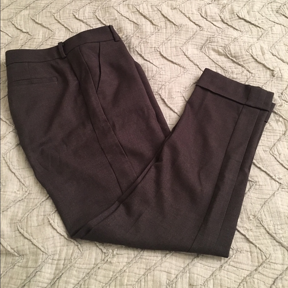 Gray Cropped/Cuffed Trouser Pants
