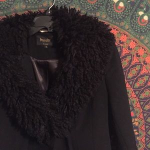 Laundry Black Coat with Fur