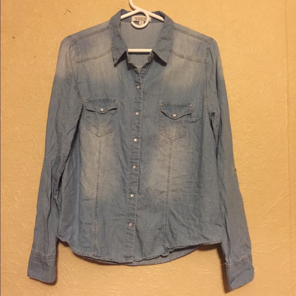 Long sleeve denim top
