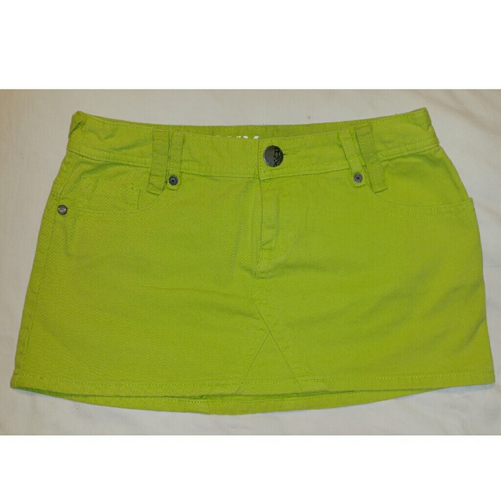 Lime Green Roxy Jean Skirt, Size 5