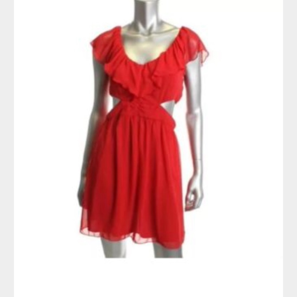 NWT Juniors Speechless Red Chiffon Dress L NWT