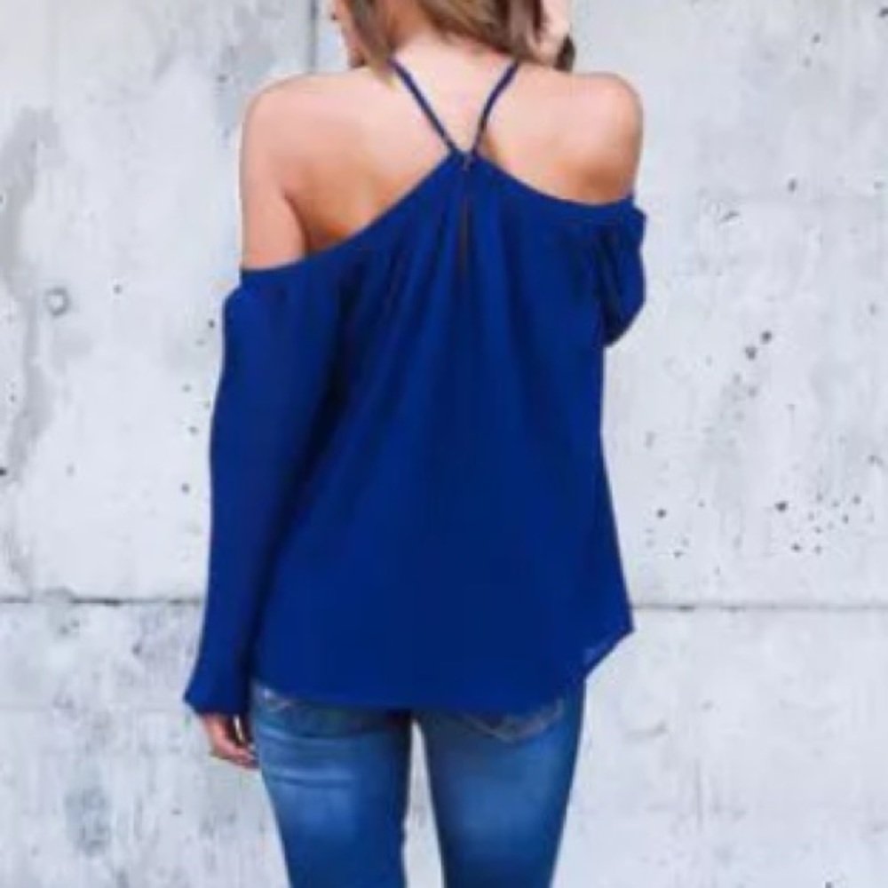 🎀sale🎀black Chiffon cut out shoulder - Picture 6 of 6